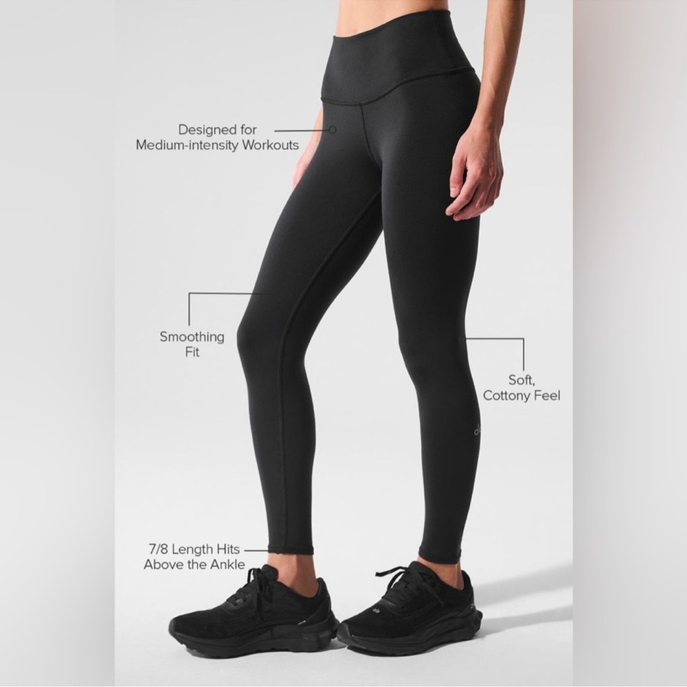 NEW! NWT! ALO Yoga High-Waist Air Lift 7/8 Black Leggings, XS,